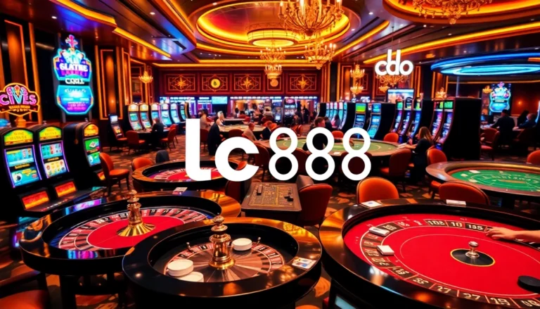 Players immerse in thrilling casino betting with lc88-inspired roulette, slot machines, and poker tables.